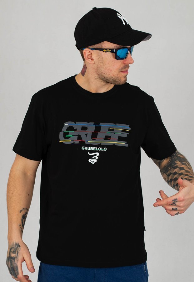 T-shirt Grube Lolo Lines czarny