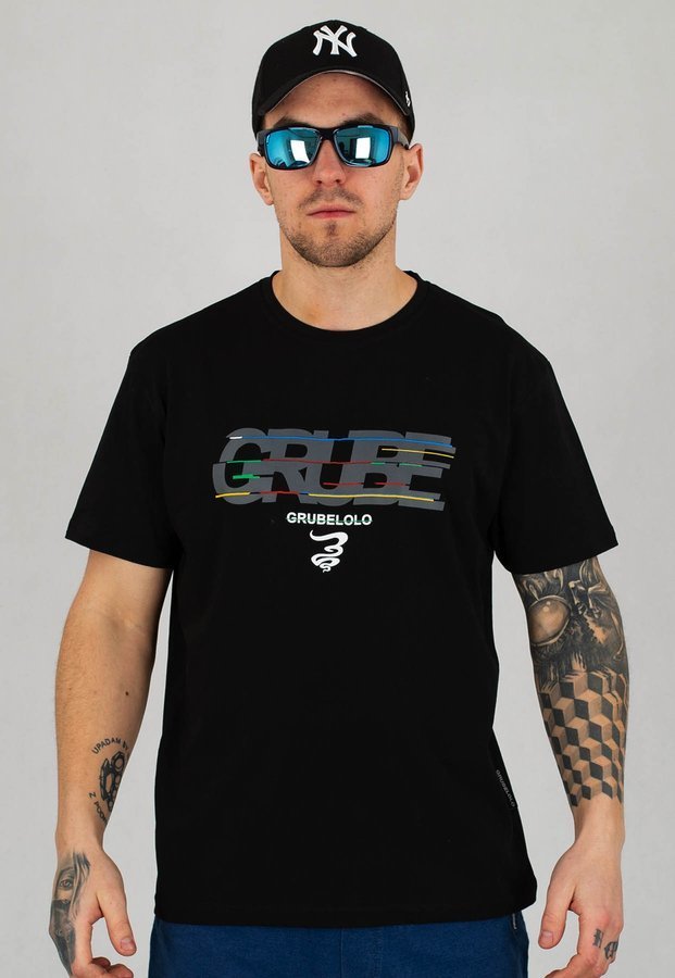T-shirt Grube Lolo Lines czarny