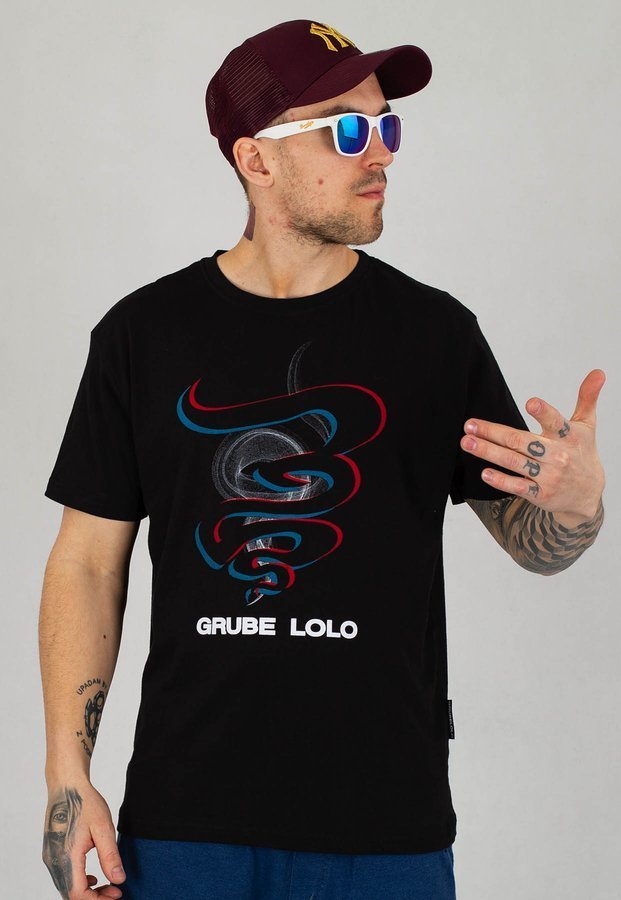 T-shirt Grube Lolo Outline Big czarny