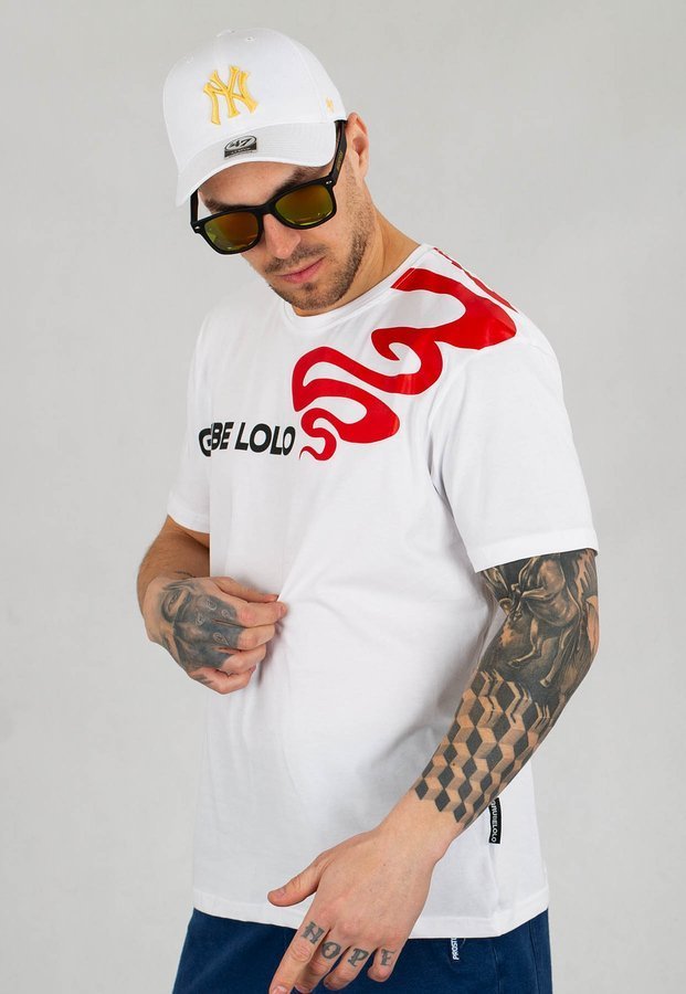 T-shirt Grube Lolo Red Smoke biały