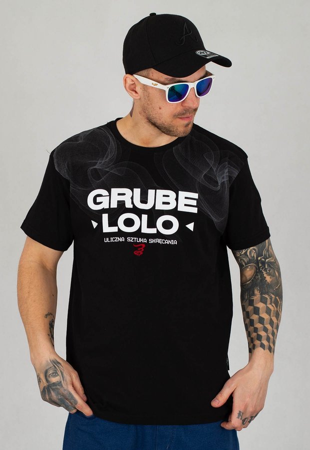 T-shirt Grube Lolo Smoke Background czarny