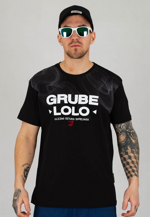T-shirt Grube Lolo Smoke Background czarny