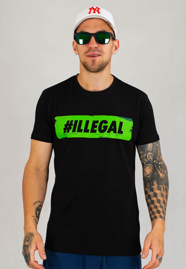 T-shirt Illegal #Illegal Vlepa czarny
