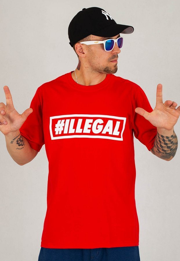 T-shirt Illegal Klasyk Box czerwony