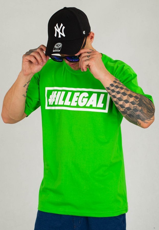 T-shirt Illegal Klasyk Box zielona