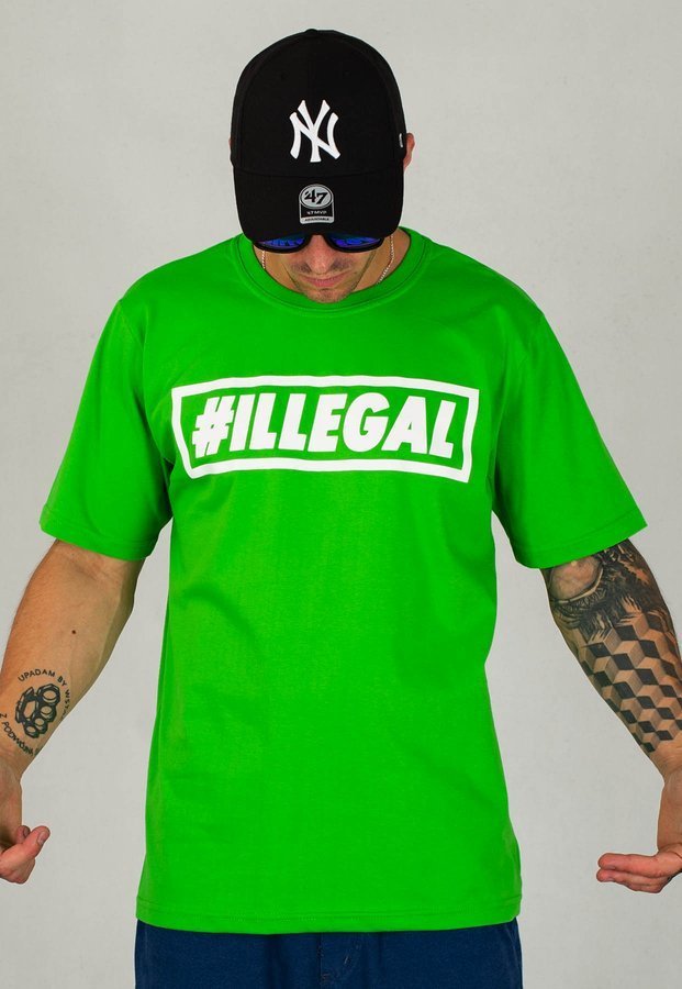 T-shirt Illegal Klasyk Box zielona