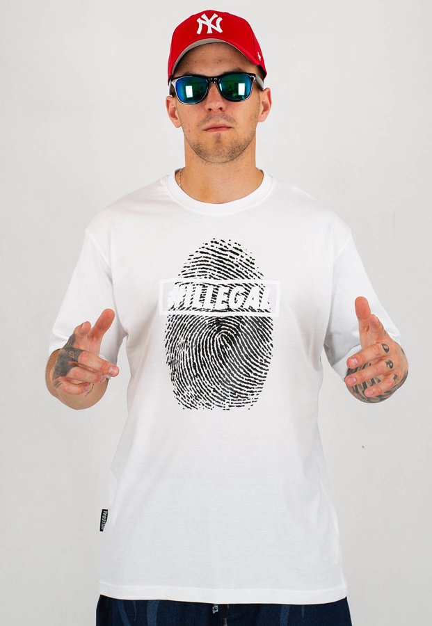 T-shirt Illegal Odcisk Illegal biały