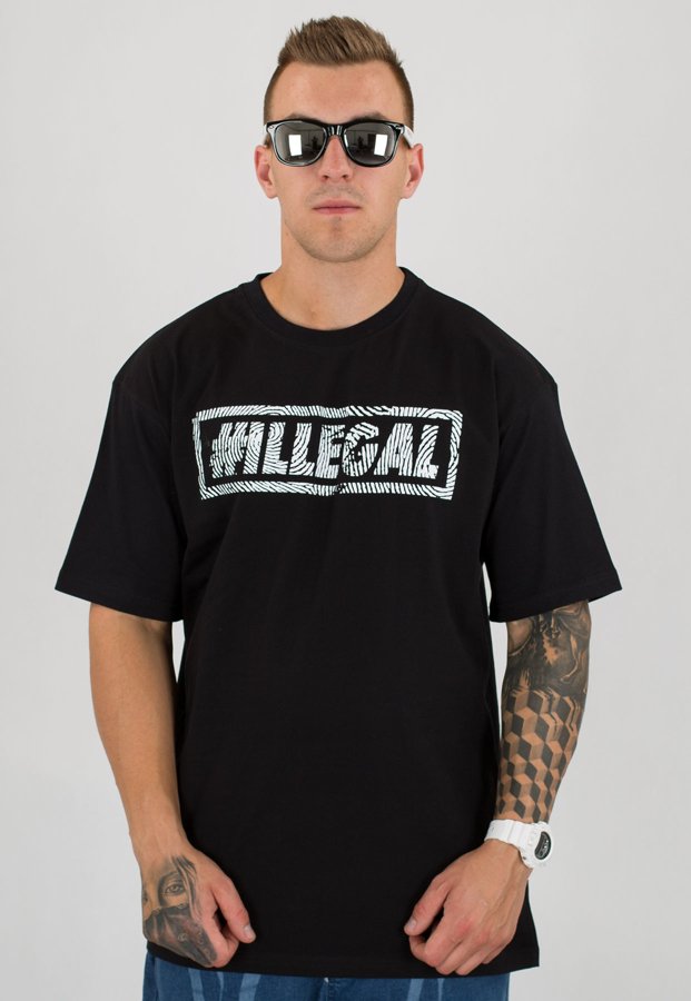 T-shirt Illegal Odcisk czarny