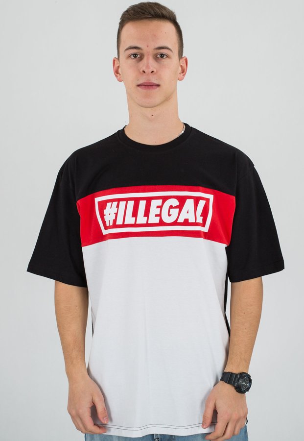 T-shirt Illegal Red biały dół