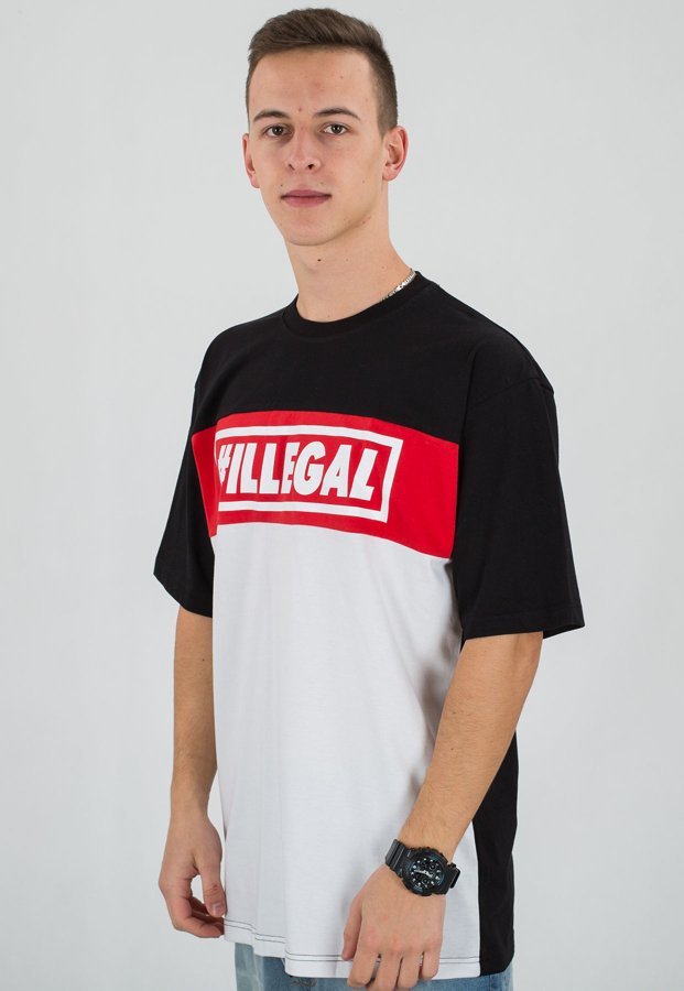T-shirt Illegal Red biały dół