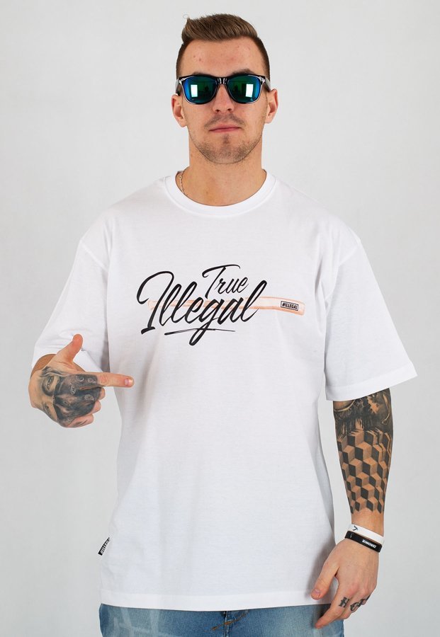 T-shirt Illegal True Illegal biały