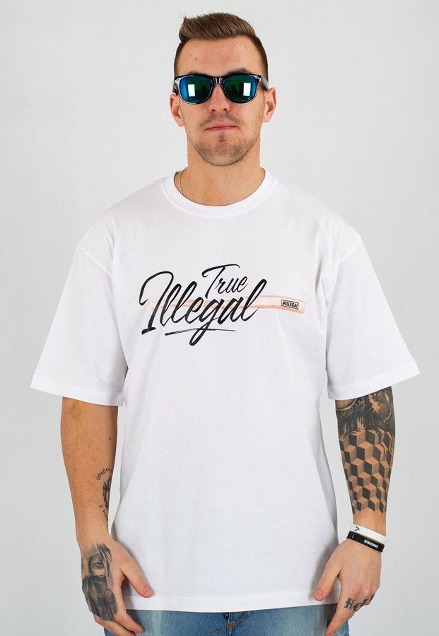 T-shirt Illegal True Illegal biały