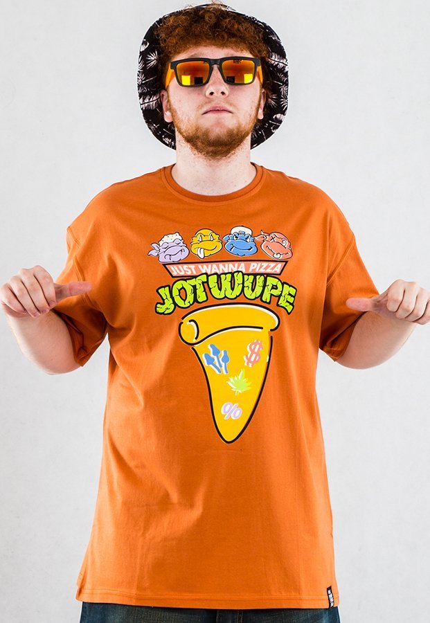 T-shirt JWP Pizza pomarańczowy