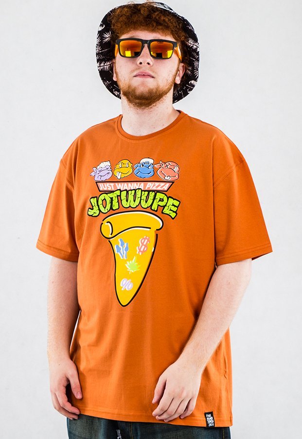 T-shirt JWP Pizza pomarańczowy