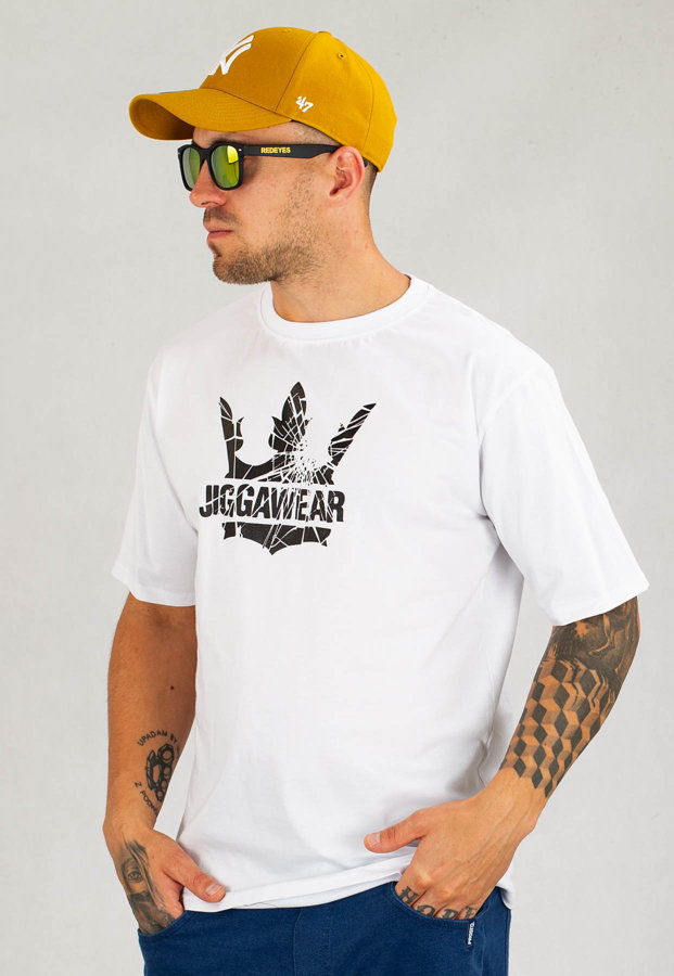 T-shirt Jigga Wear Cracked Logo biały