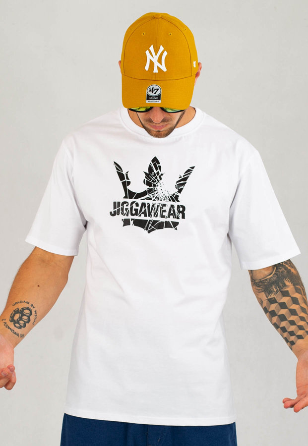 T-shirt Jigga Wear Cracked Logo biały