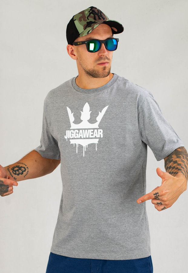 T-shirt Jigga Wear Painted Logo szary