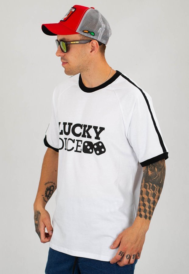 T-shirt Lucky Dice Classic PJP biały