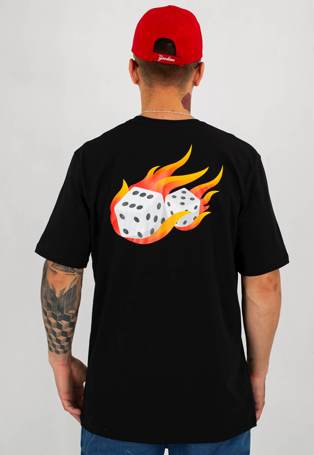 T-shirt Lucky Dice Fire Dice czarny