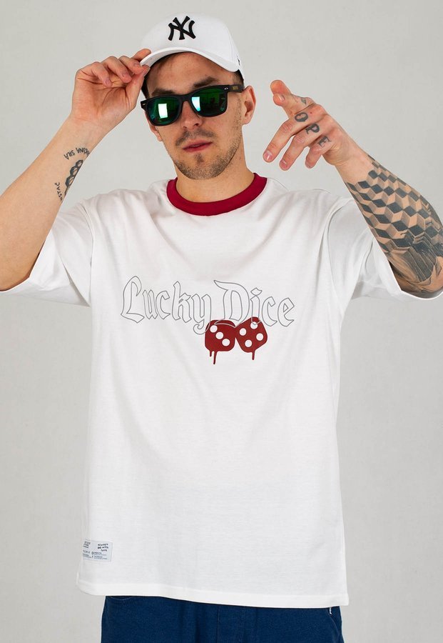 T-shirt Lucky Dice Gothic LD biały