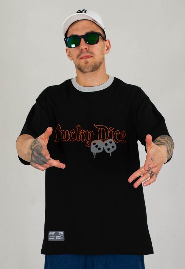T-shirt Lucky Dice Gothic LD czarny