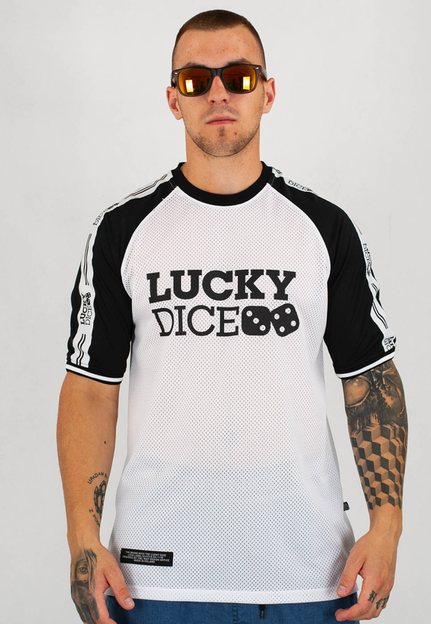 T-shirt Lucky Dice Jersey Seven LD biało czarny