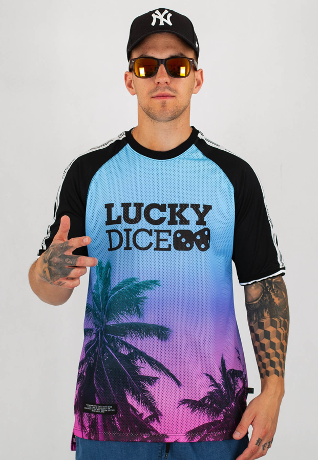 T-shirt Lucky Dice Jersey Seven LD purple palms