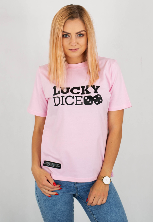T-shirt Lucky Dice Logo LD różowa