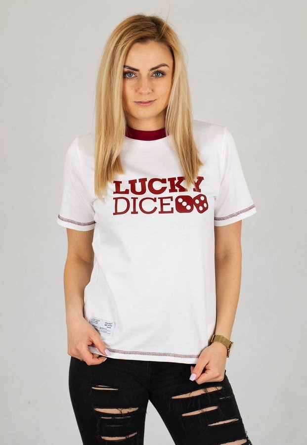 T-shirt Lucky Dice Logo RND biały