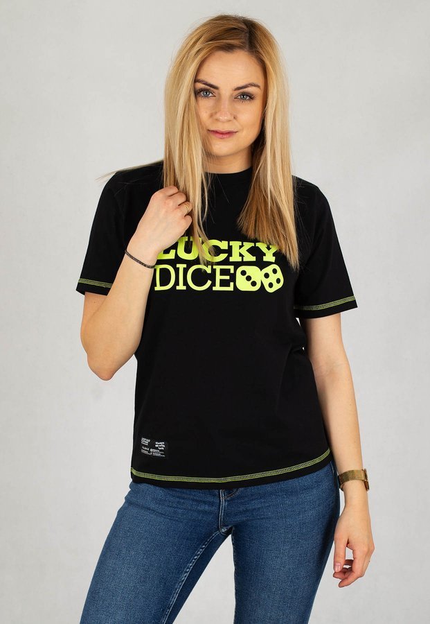 T-shirt Lucky Dice Logo RND czarny