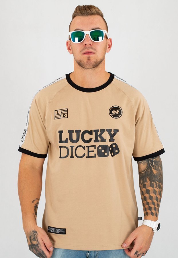 T-shirt Lucky Dice Logo Reglan Tape beżowy