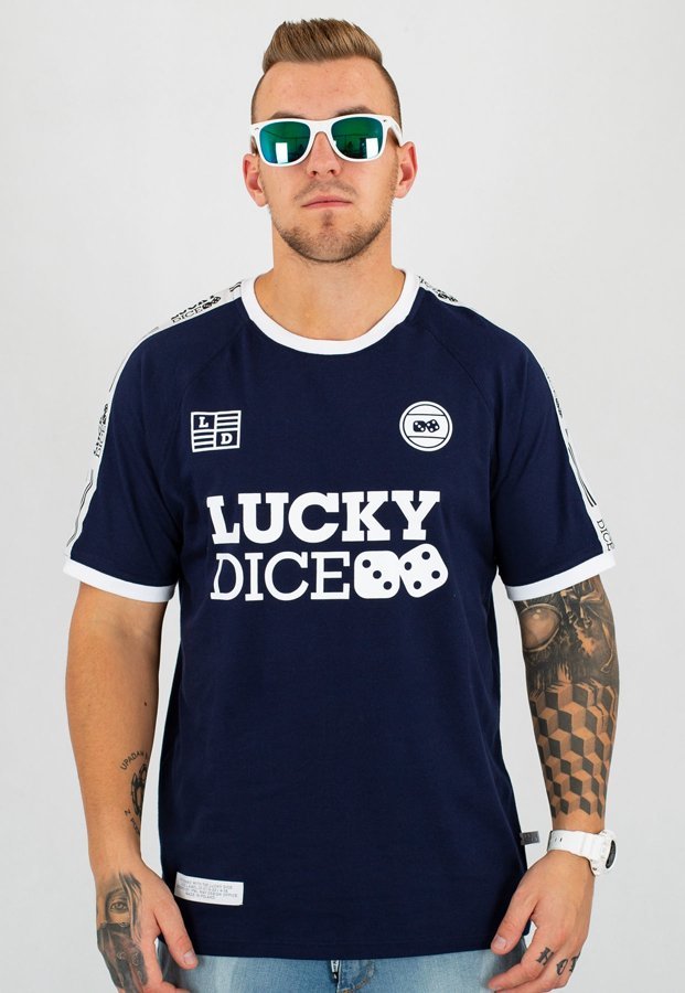 T-shirt Lucky Dice Logo Reglan Tape granatowy