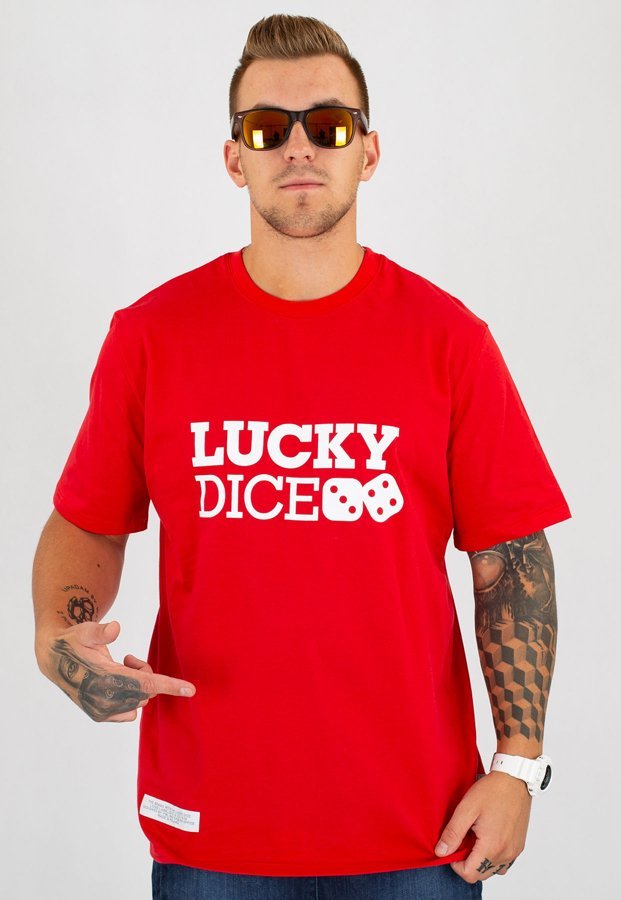 T-shirt Lucky Dice Logo czerwony