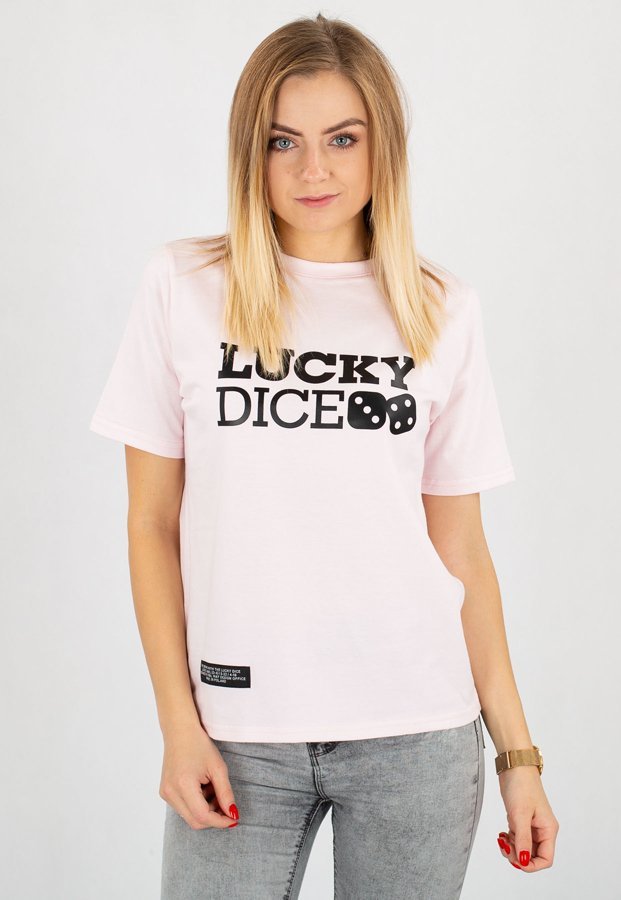 T-shirt Lucky Dice Logo różowy