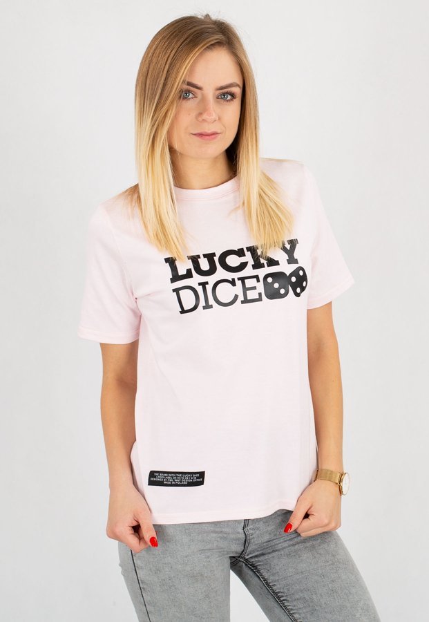 T-shirt Lucky Dice Logo różowy