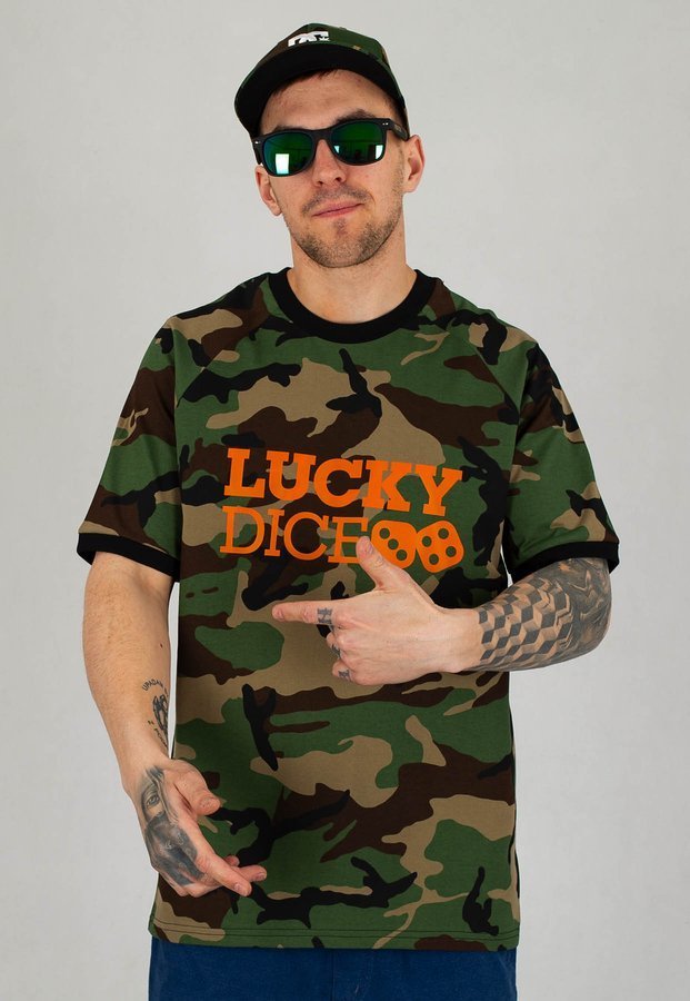 T-shirt Lucky Dice Logo zielony camo