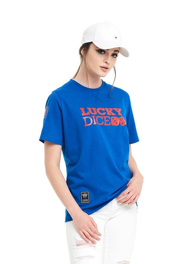 T-shirt Lucky Dice Seven niebieski