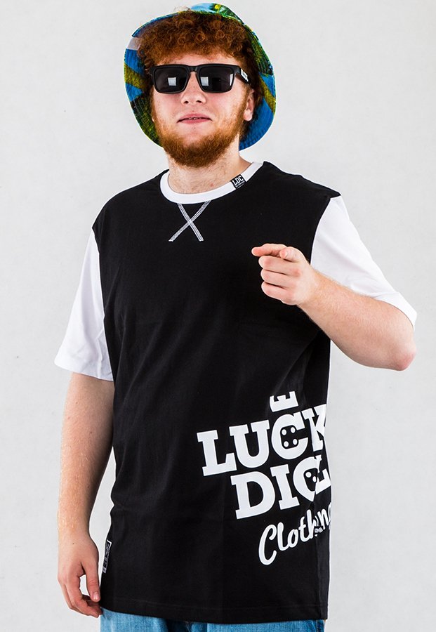 T-shirt Lucky Dice Slant czarny