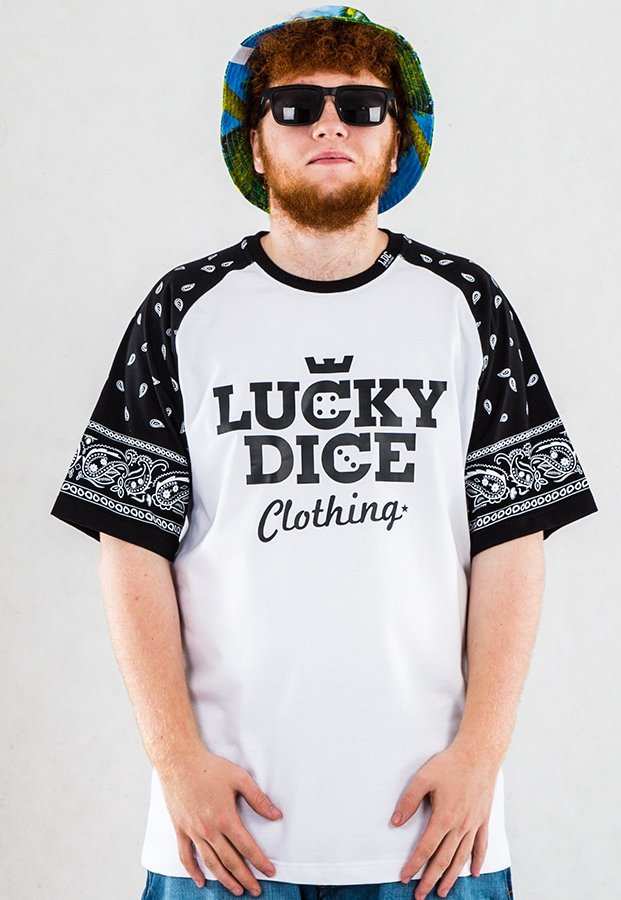 T-shirt Lucky Dice Summer Bandana biały