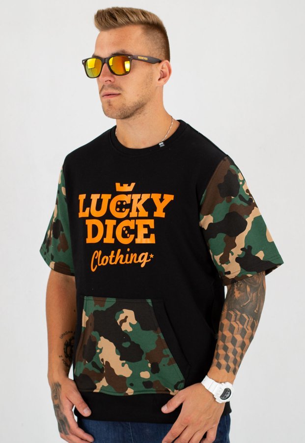 T-shirt Lucky Dice Summer czarne camo
