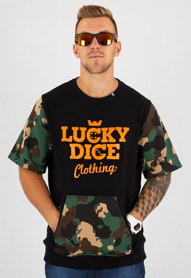 T-shirt Lucky Dice Summer czarne camo