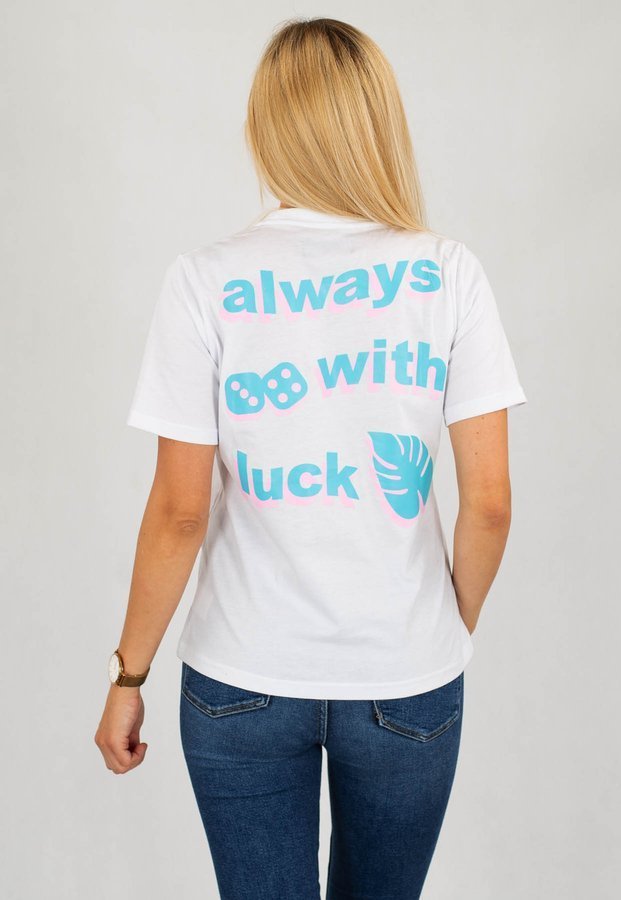 T-shirt Lucky Dice Wave Logo Color biały