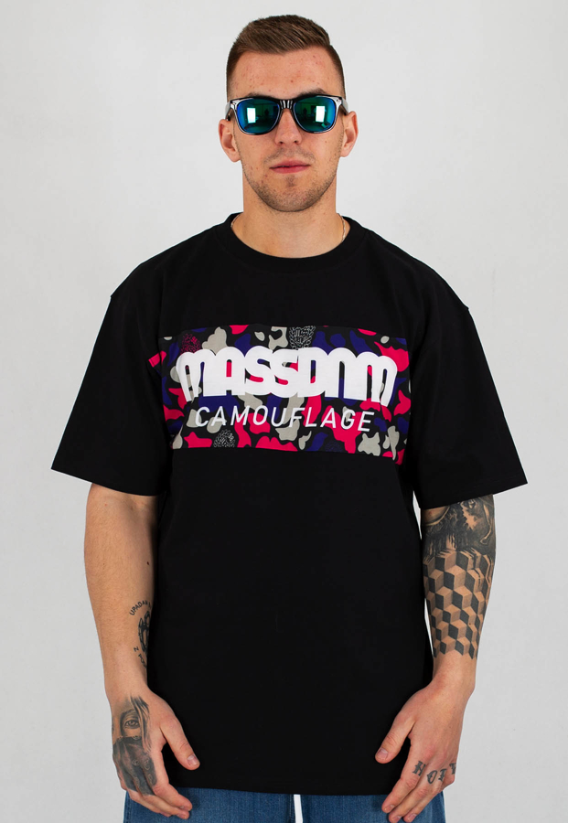T-shirt Mass Camo Stripe czarny