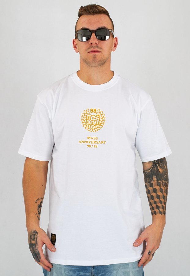 T-shirt Mass Golden Crown biały