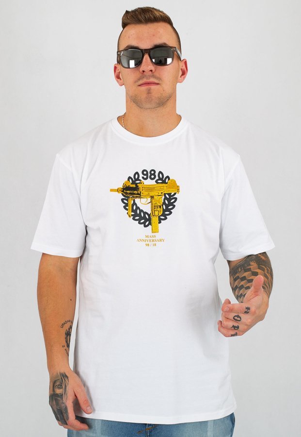 T-shirt Mass Golden Uzi biały