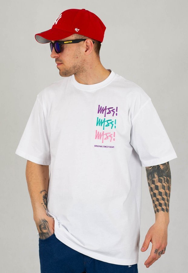 T-shirt Mass Multisign biały
