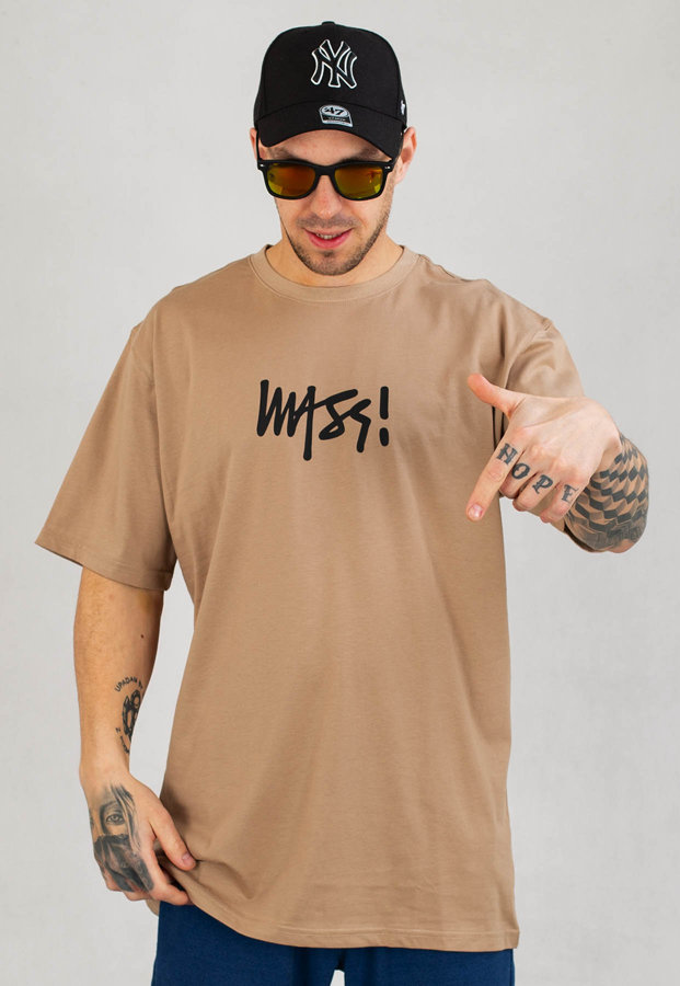 T-shirt Mass Signature Medium Logo beżowy