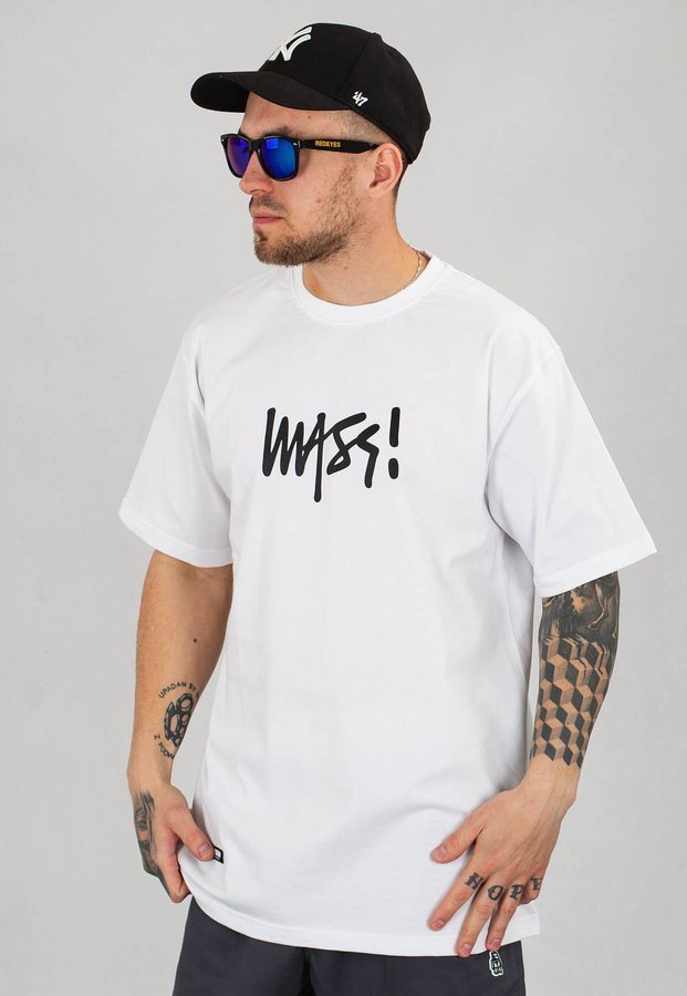 T-shirt Mass Signature Medium Logo biały