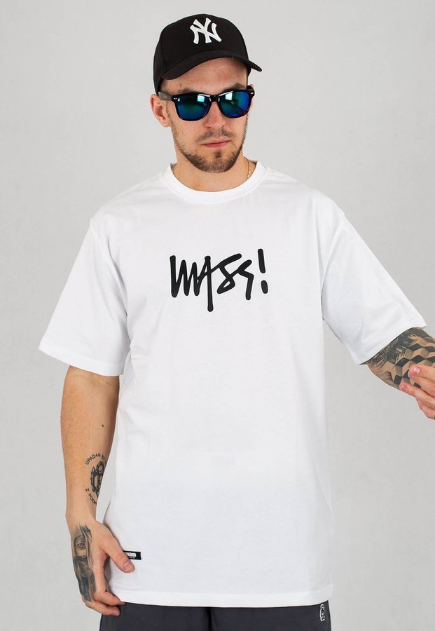 T-shirt Mass Signature Medium Logo biały