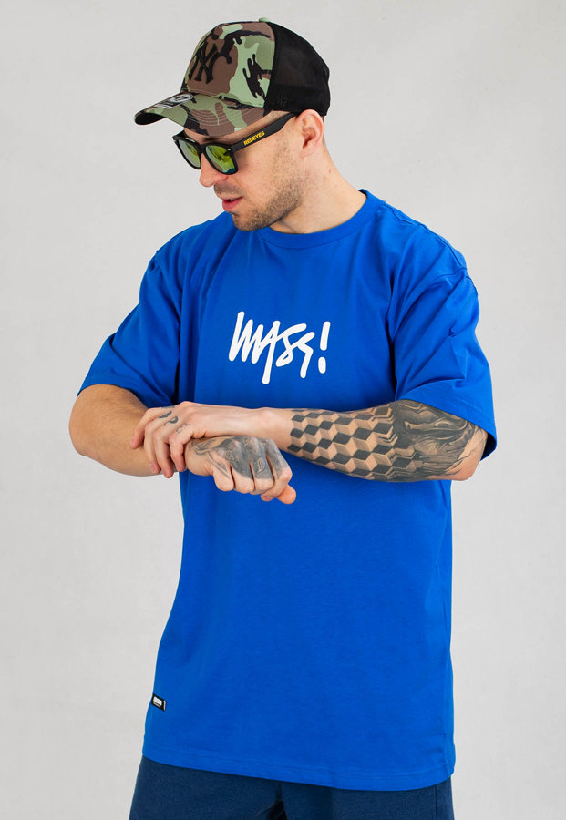 T-shirt Mass Signature Medium Logo ciemno niebieski